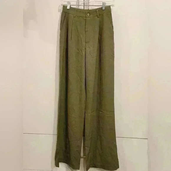 AEL Amy Enjoy Life High Waist Straight Barrel Broad-Legged Trousers Pants $69 - Picture 1 of 7